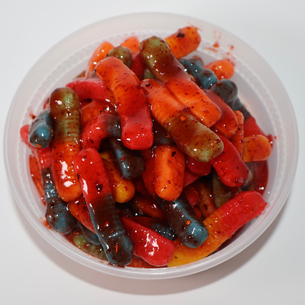 
                      
                        8oz of Chamoy Sour Worms
                      
                    